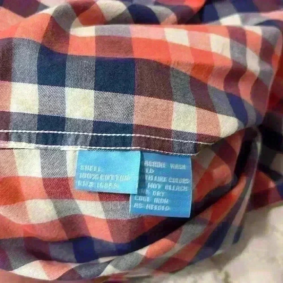 J. McLaughlin Trim Fit Checkered Button-Down Men’s Shirt. Size Medium - Picture 7 of 9